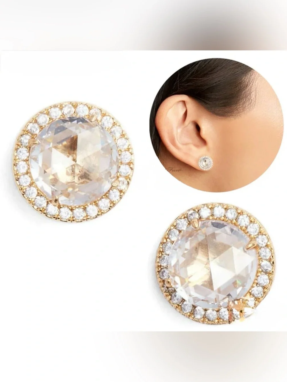 KATE SPADE ♠️ New York 🤍 BRIGHT IDEAS 🤍 HALO CZ STUD EARRINGS 🌟NWT🌟